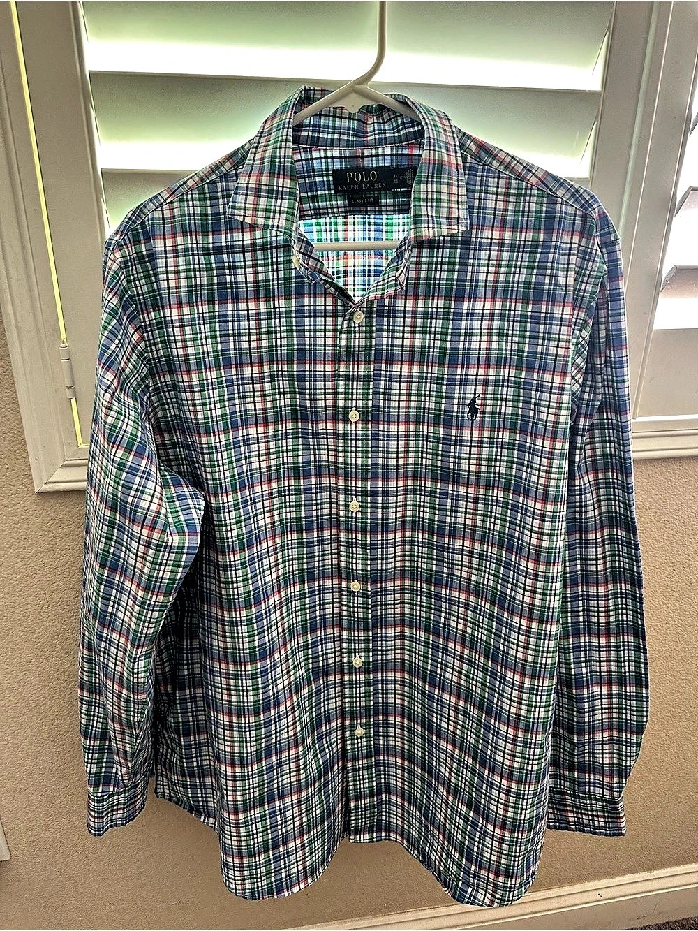 Polo Ralph Lauren Classic Fit Men's Plaid Cotton Shirt XL